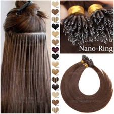 THICK 200S 1G Nano Ring 100 Remy Human Hair Extensions Micro Loop Bead Brown US