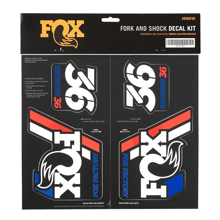 Набор наклеек FOX Heritage для вилок и амортизаторов КрасныйБелыйСиний 6190₽