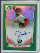 Jake Barrett 2014 Bowman Chrome Green Refractor Autograph #41/75