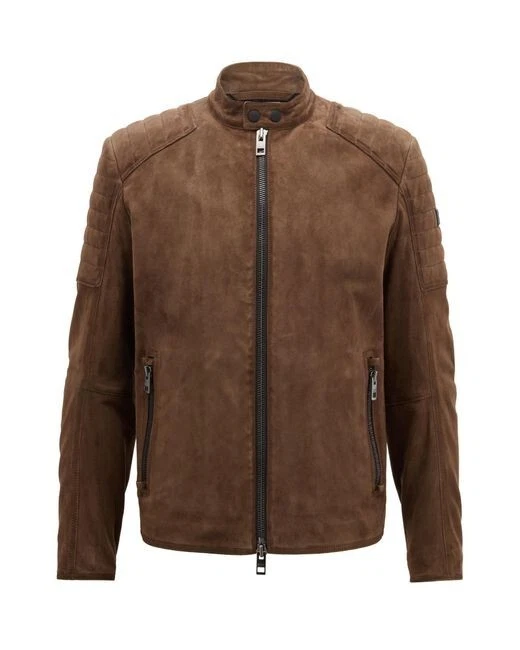 RRP 500 Hugo Boss suede jacket Slim fit biker jacket eBay