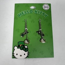 HELLO KITTY SANRIO CLAIRE'S EXCLUSIVE IRISH LUCKY SHAMROCK RAINBOW EARRINGS