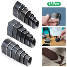 18pcs High Speed Steel Belt Punch Tools Square Blade Round Tail for Leather DIY