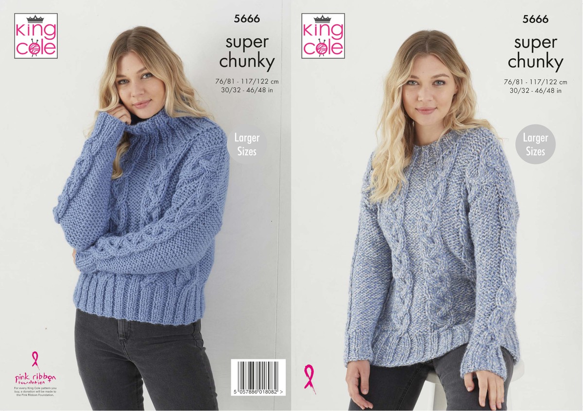 Super Chunky Ladies Sweater Knitting Patterns King Cole Ladies