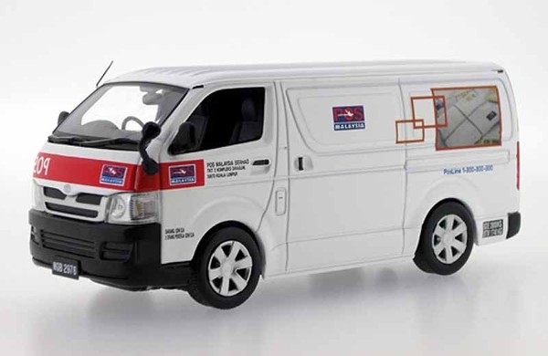 JC171 Jcollection 1:43 Toyota Hiace Malaysia Post Delivery Van-image