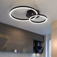 Deckenlampe Deckenleuchte Esszimmerleuchte Ring Verstellbar Schwarz Led L 42 Cm