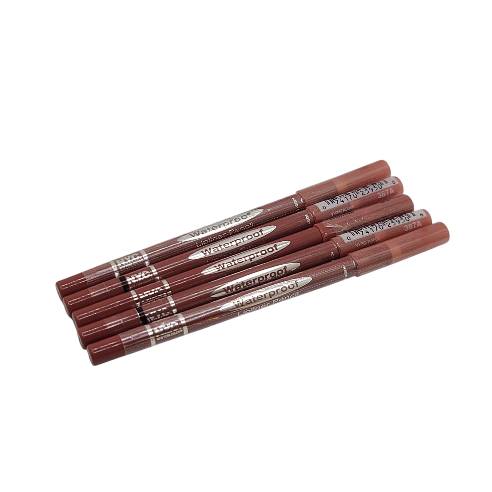 5 Pack NYC Waterproof Lipliner Pencil 387A Pink Brown *Sealed*