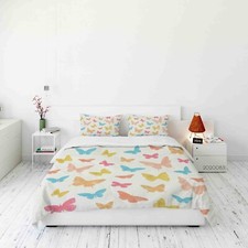 3D Butterflies Watercolor Pink Quilt Cover Set Duvet Cover Bedding Pillowcases