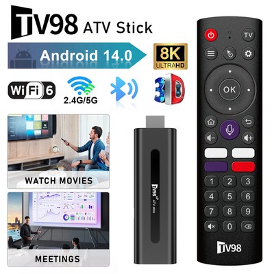 Android 14.0 Smart TV Box 2.4G+5G Dual WIFI 8K HD Quad Core Media Stream Player