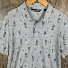 Travis Mathew Havana Nights Polo Shirt Pineapples Cocktails AOP Mens Large
