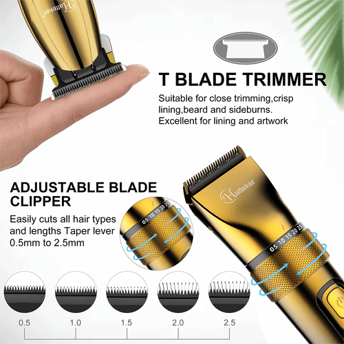 HATTEKER Professional Hair Clipper &Trimmer Men Barber Cordless Hair Cutting Set - Picture 16 of 24