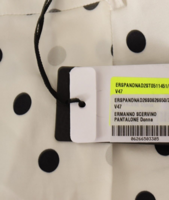 ERMANNO SCERVINO Pants White Polka Dotted High Waist Tapered s