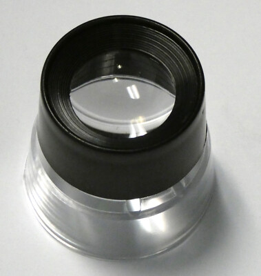 Coin stamp rock circuit inspection 10X loupe stand magnifier magnifying glass 1''