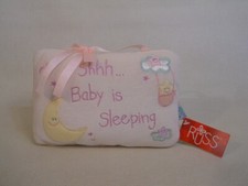 NWT Russ "Sweet Beginnings" plush "Baby is Sleeping" pink bow hang up