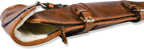 GENUINE LEATHER WESTERN CASE BROWN TOOLED RIFLE COVER SCABBARD SHOTGUN SLEEVE - Picture 5 of 13