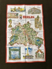 Vintage Cotton Berlin Map Wall Hanging Cloth NEW