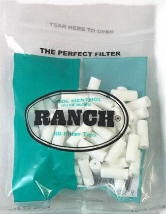 Ranch Cool Menthol Supa Slim Green Cigarette Filters 12 x 80, 960 Filter Tips - Picture 2 of 2