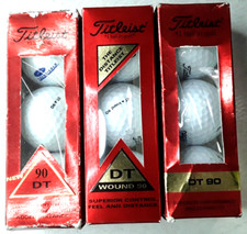                 9 NEW Titleist DT-90 Wound Golf Balls 3 3-Packs