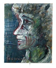 BUY ORIG ART REALISM SIGNED ABSTRACT█MODERN OIL█PAINTING█HAPPY MAN█IMPRESSIONIST