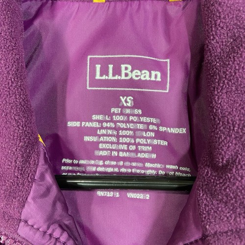 Gilet LL Bean donna XS viola full zip trapuntato pile isolato Thinsulate - Foto 3 di 24