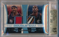 V CARTER / A JAMISON 2006-07 Fleer HOT PROSPECTS Double Team PATCHES /10 BGS 9.5