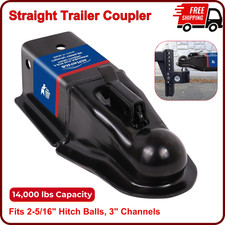 Straight Trailer Coupler 3 Channel 2-516 Ball With 14000 Lbs Trailer Tongue Straight Trailer Coupler 3 Channel 2-516 Ball With 14000 Lbs Trailer Tongue