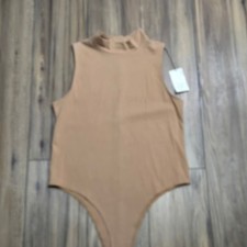 A New Day NEW Tan Sleeveless Mock Neck Bodysuit XL 018 08 0366 NWT