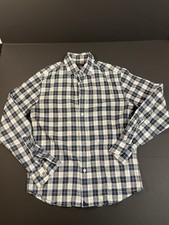 Untuckit Shirt Small - Men  s Button Up Long Sleeve Slim Fit Blue Gingham Cotton