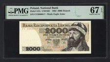 Poland 2000 Zlotych 1982 P147c Uncirculated Grade 67