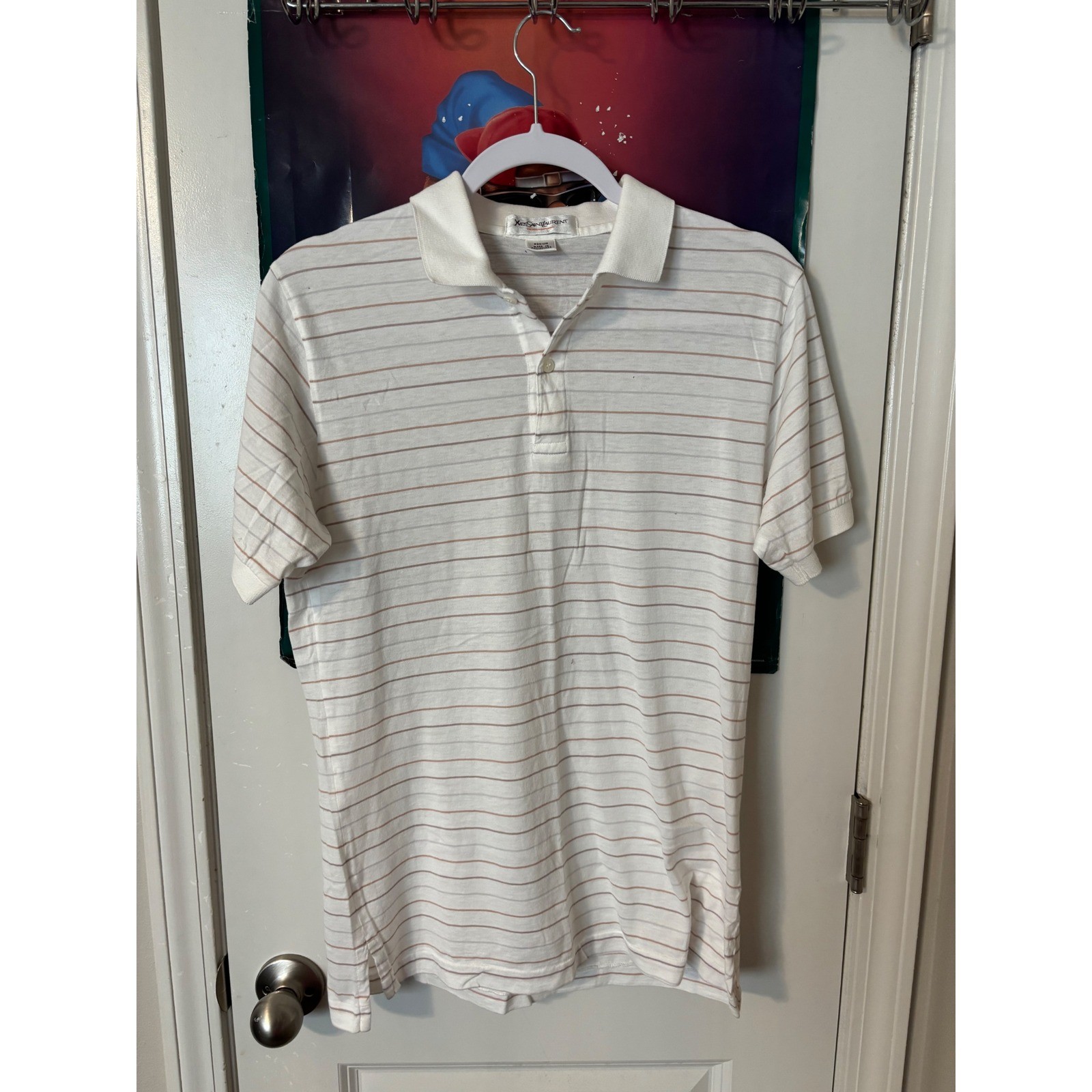 Polo a righe Yves saint laurent manica corta casual golf abbigliamento quotidiano