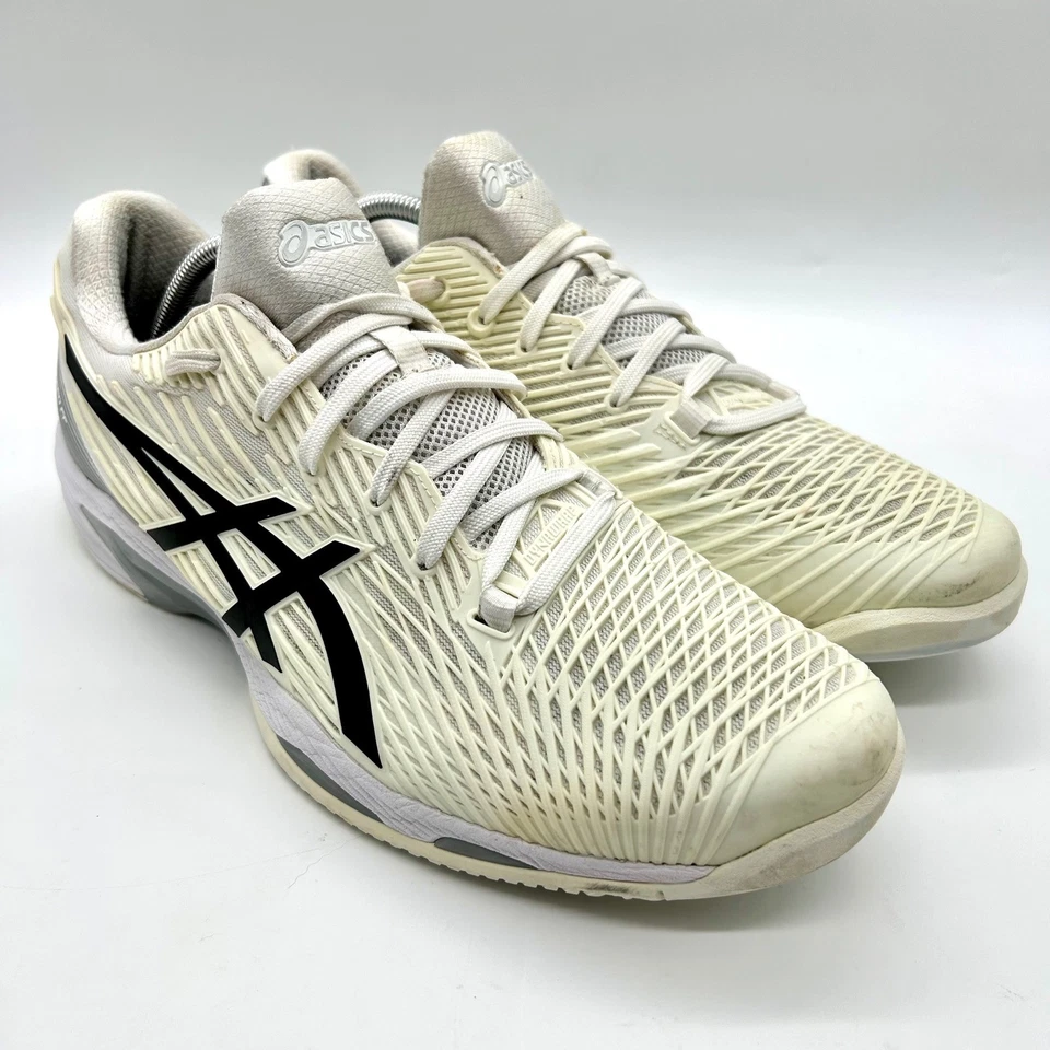 Tênis masculino ASICS Solution Speed FF 2 tamanho 12 preto creme 1041A182 - Imagem 4 de 4