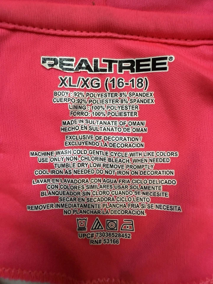 REALTREE Xtra Camo Zip Up Hoodie Sweatshirt Jacket Pink Hunting Youth 16/18 XL   - Image 4 of 4