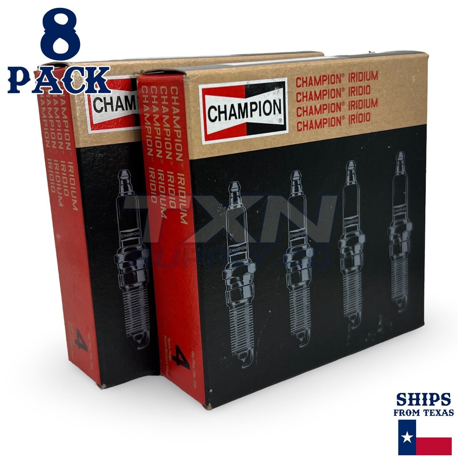 Champion 9809 Iridium Spark Plugs QC8WEP - 8 Pack