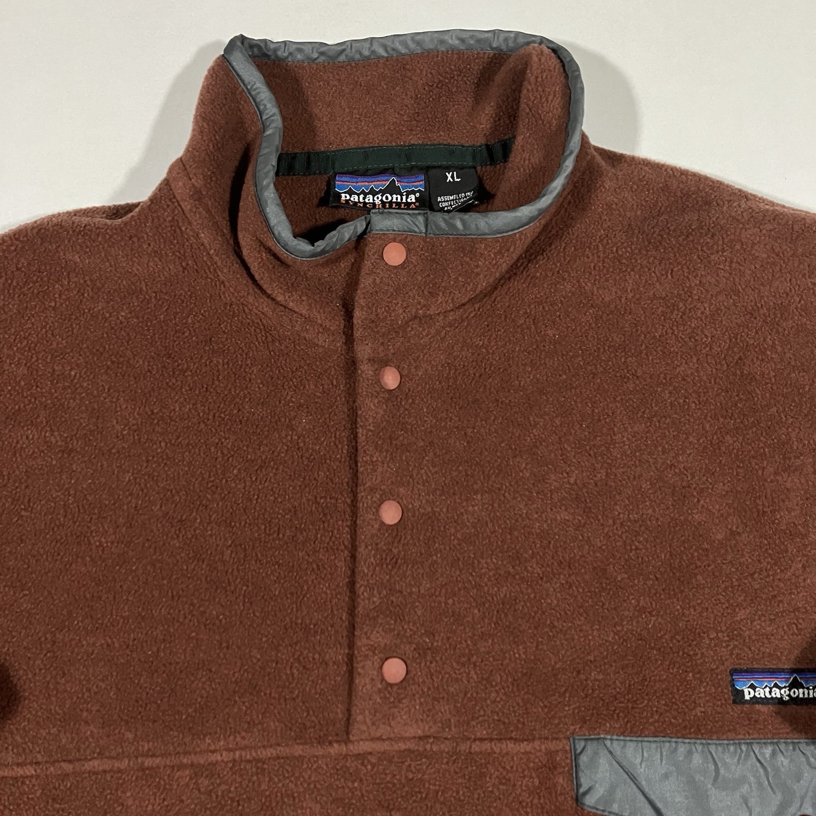 Vintage Patagonia Synchilla Snap-T Pullover Fleece Jacket Mens XL Rust Red 90s image 6