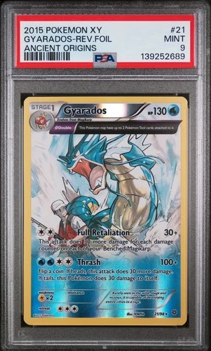 2015 POKEMON XY ANCIENT ORIGINS #21 GYARADOS-HOLO ANCIENT ORIGINS PSA 9