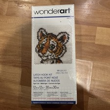Wonderart Latch Hook Kit 12 x 12" Baby Tiger Cub Canvas Hook 426183