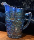 IMPERIAL GRAPE& VINE SMOKE PURPLE WATER PITCHER Carnival Glass 6" — photo 1