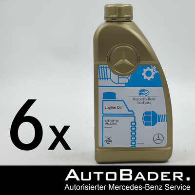 6 Liter Original Mercedes Benz PKW Motorenöl Synthetic Motoröl Öl MB 229.5 5W-40