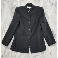 Travis Ayers TZ 3 Button Blazer Jacket Size 8P Black Office Career Preppy Formal