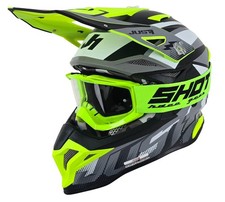 JUST1 J39 Motocross Helmet Revo Grey Neon Yellow Crash Helmet Free MX Goggles