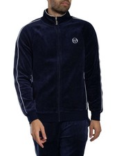 Sergio Tacchini Men's Tasso Velour Track Jacket, Blue