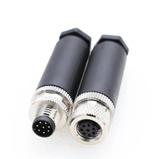 M8 8 Pin Male & Female A Code Plug Industrial Circular Sensor Connector Aviat...