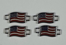 2 Pair qty 4 Red Wing Shoe Co American Flag Shoe Boot Lace Keepers Charm USA