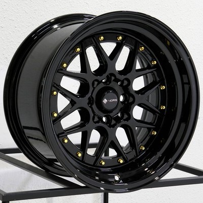 One 15x8 Vors VR7 4x100/4x114.3 0 Black Wheel Rim 73.1