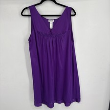 Vintage Vanity Fair Womens Purple Sleeveless Nightgown Sz 42/L Coquette Lingerie