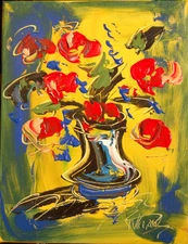 ROSES VASE  Modern Abstract   Original Oil Painting  IMPRESSIONIST
