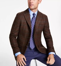 Tommy Hilfiger Men's Modern-Fit All Wool Sport Coats Brown Blue Size 38R