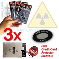 3x Anti Radiation Protection EMF Shield Cell Phone Smartphone Home Radio  Bonus