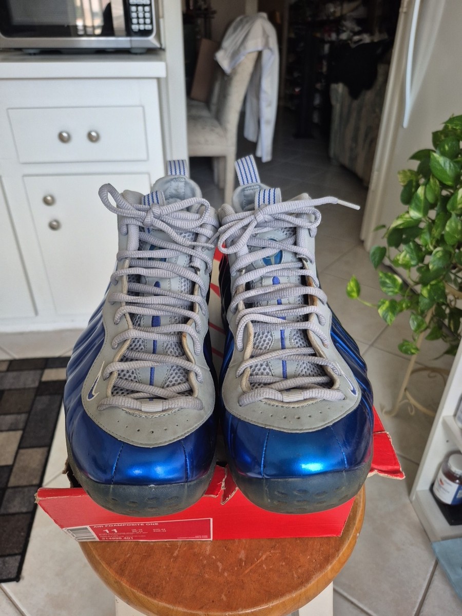 Nike Air Foamposite One Sport Royal Shoes 314996-401 Mens Size 7.5 Sneakers NIKE AIR FOAMPOSITE ONE 314996-401 SPORT ROYAL WOLF GRAY  main image 4