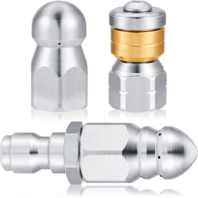 #ad 3 Pcs Pressure Washer Sewer Jetter Nozzle Kit Stainless Steel Rotating Button... $20.32