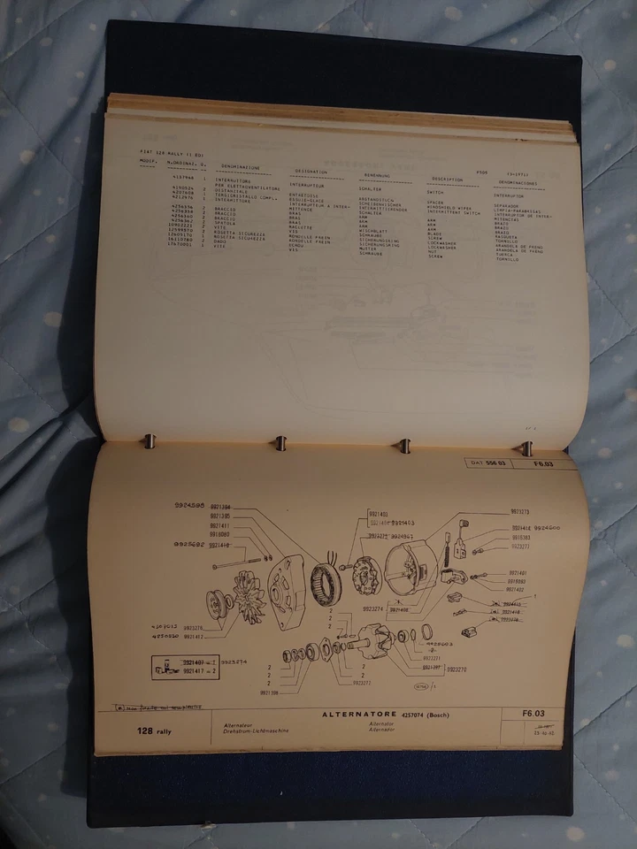 Catalogo parti di ricambio FIAT 128 rally 1300 1971 originale - Immagine 3 di 3